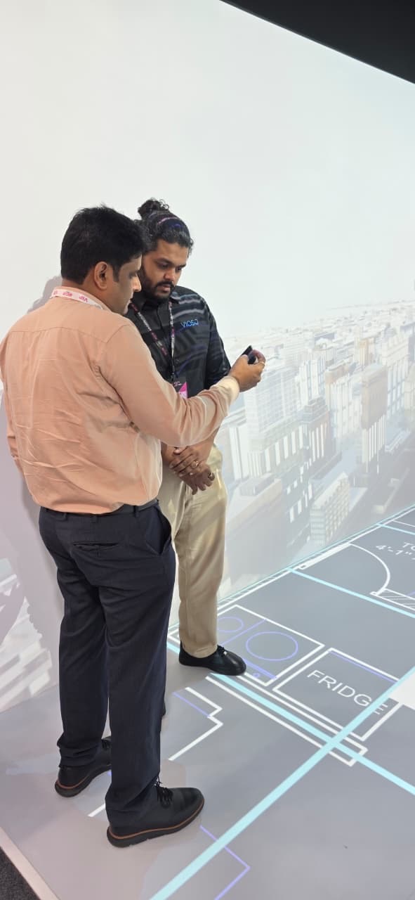 Architectural imagery and floor projection working together.
