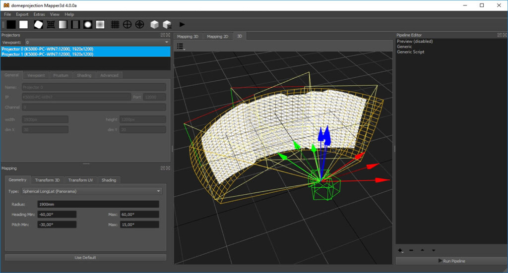 ProjectionTools advanced calibration interface